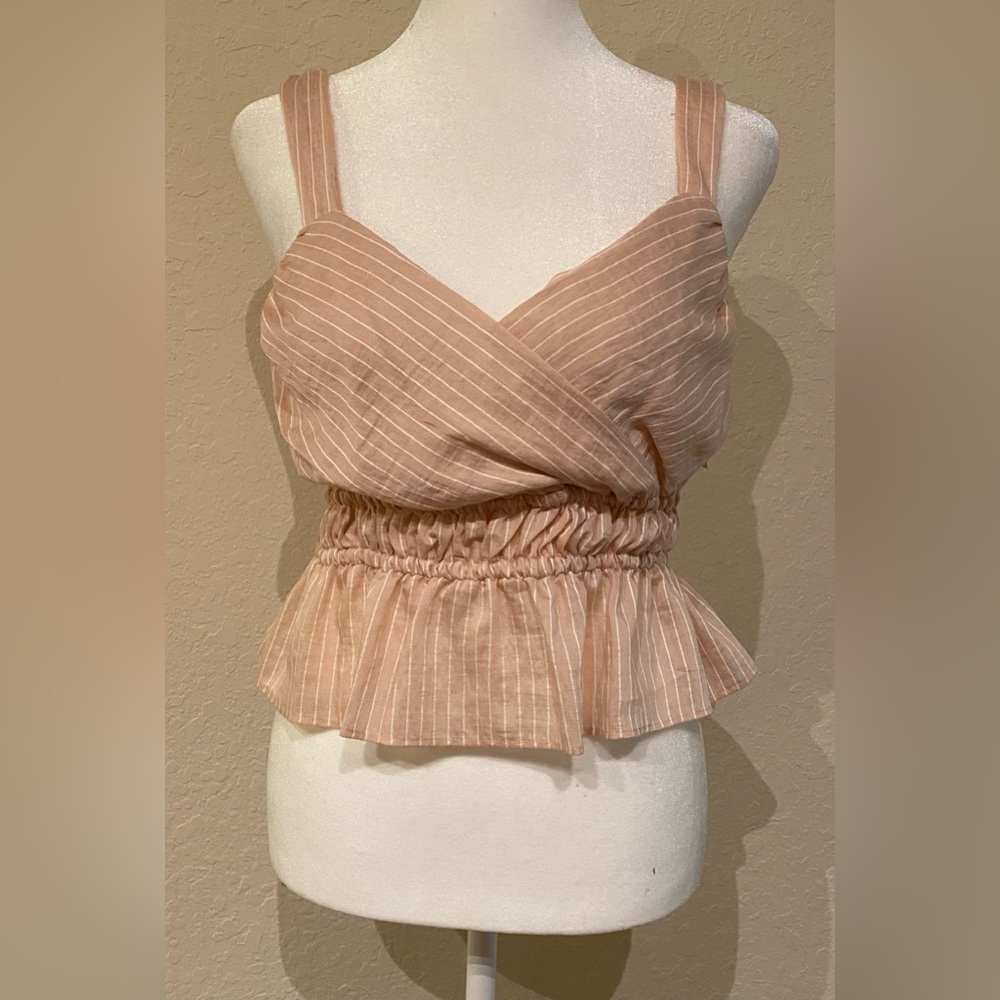 NWT Maeve Shirred Peplum Top Size M - Picture 5 of 9
